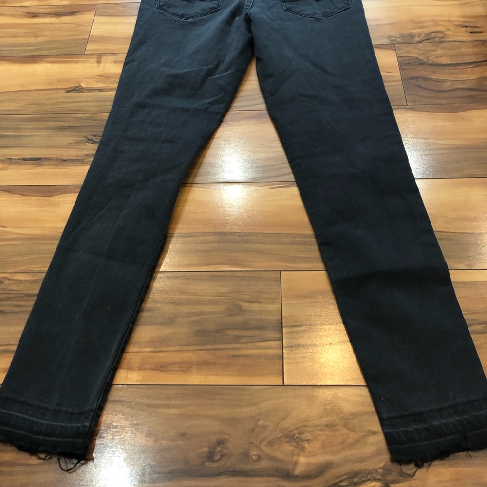 Distressed gray/black jeans